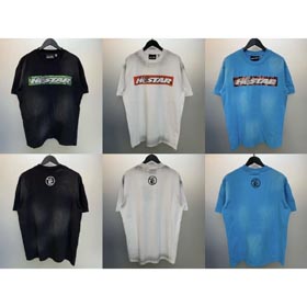 Hell Star Washed couple trendy letters T-shirts-1633