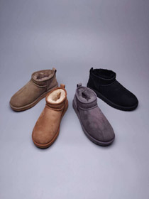 UGG Suede Warm, Slip-Resistant, Wrap-Up Ankle Snow Boots -4535